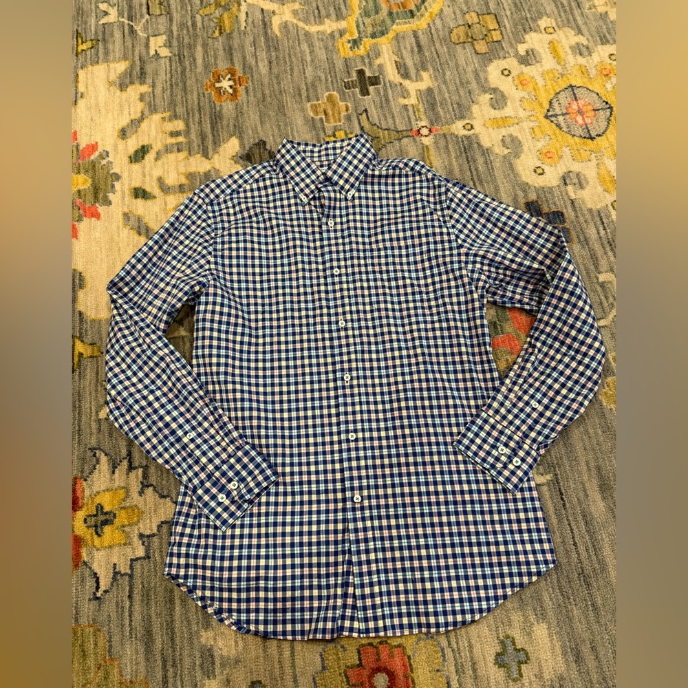 Southern Tide Shirt Medium Long Sleeve Flannel Classic Fit Blue Multicolor Plaid